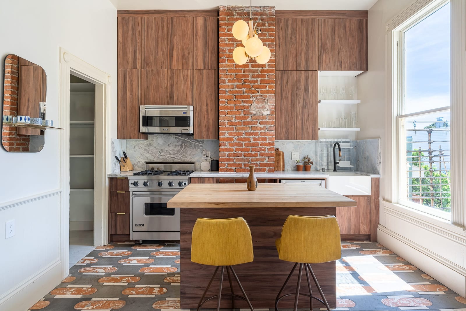 Victorian family kitchen interior, Haight Street, San Francisco