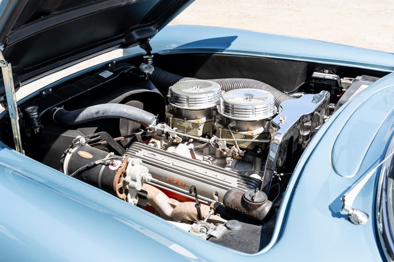 1957 Chevrolet Corvette, engine bay, frame 2 of 10