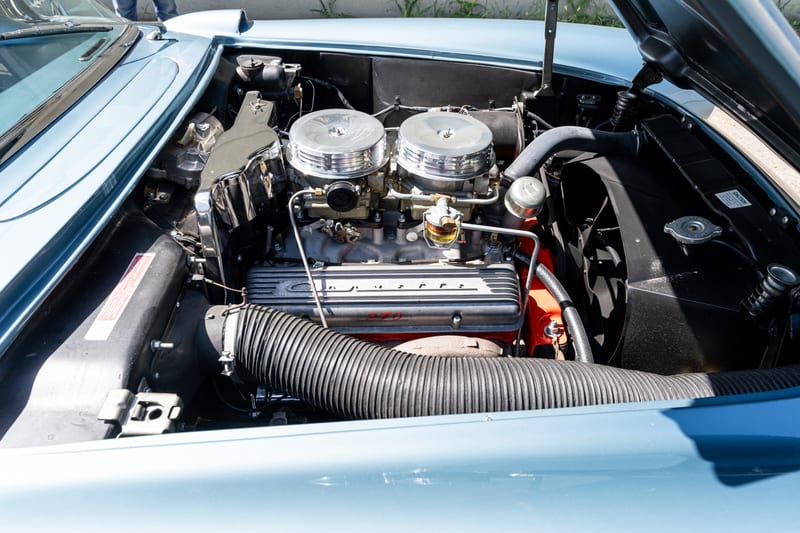 1957 Chevrolet Corvette, engine bay, frame 3 of 10