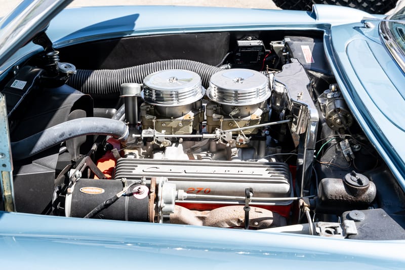 1957 Chevrolet Corvette, engine bay, frame 4 of 10