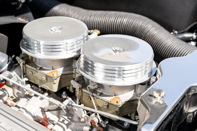 1957 Chevrolet Corvette, engine bay, frame 5 of 10