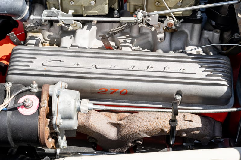 1957 Chevrolet Corvette, engine bay, frame 8 of 10