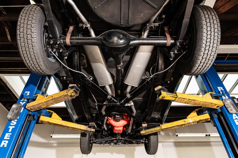 1957 Chevrolet Corvette, undercarriage, frame 3 of 20