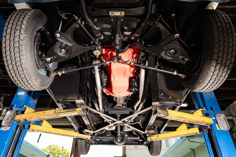 1957 Chevrolet Corvette, undercarriage, frame 4 of 20