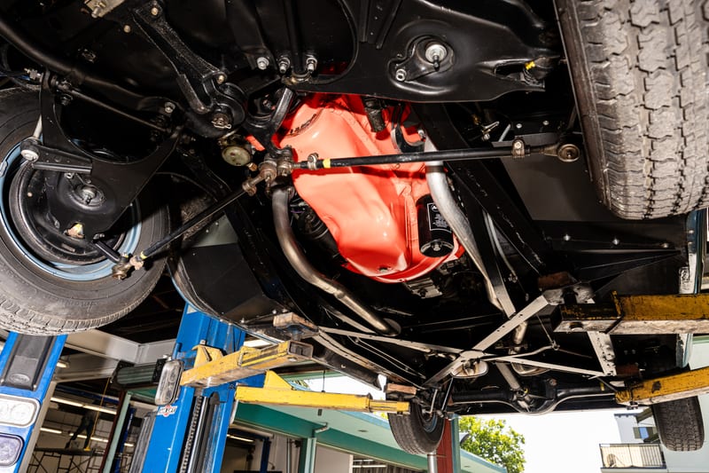 1957 Chevrolet Corvette, undercarriage, frame 9 of 20