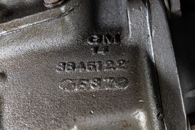 1957 Chevrolet Corvette, glass stamps, stickers, and engine numbers, frame 2 of 12
