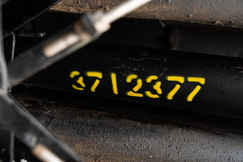 1957 Chevrolet Corvette, glass stamps, stickers, and engine numbers, frame 5 of 12