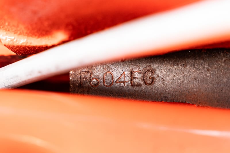 1957 Chevrolet Corvette, glass stamps, stickers, and engine numbers, frame 6 of 12